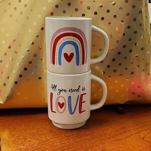 Red Pink Valentine's Mug Set